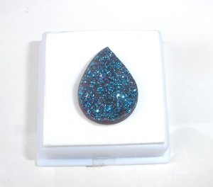 Gema de cuarzo Drusy azul místico en forma de pera, para la fabricación de joyas (20 x 15 mm) - Product Image 3