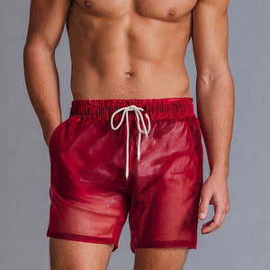 Shorts en maille transparente à taille élastique pour hommes, 100% polyester, vêtements de plage, shorts en maille transparente pour hommes, séchage rapide, shorts transparents pour hommes - Product Image 6