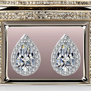 Pendientes de Plata de Ley 925 de Lujo con Moissanita en Forma de Gota de Agua, Corte Excelente, 4 Quilates en Total, Color D, Pasa la Prueba del Diamante, Joyería Fina para Mujer - Product Image 2