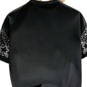 Camisetas de Lona Transpirables de Alta Calidad con Estampado de Diamantes de Imitación Personalizadas para Hombre, con Logotipo Personalizado, Pedidos al por Mayor, Ropa Urbana - Product Image 2