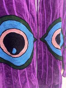 Chaqueta de terciopelo Suzani Boho con ojos malvados bordados a mano, chaqueta étnica, ropa festiva, chaqueta acolchada, regalo para ella - Product Image 5