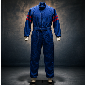 Men's Blue <b>Red</b> White Full Sleeve Racing <b>Suit</b> Flame Retardant Quick Dry Polyester All Seasons Adult Customized Wear Seamless - Product Image 1