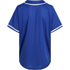 Maillot de baseball unisexe pour adulte, manches courtes, bleu, anti-humidité, boutons sur le devant, couleur unie, coupe classique, toutes saisons - Product Image 2