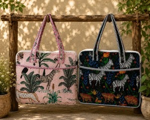 Handmade Fashion Quilted Cotton <b>Laptop</b> <b>Sleeve</b> Shoulder Strap Zipper Closure Shopping Documents Bag Rajasthan Origin Model 100 - Product Image 1