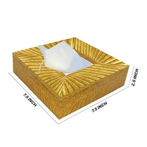 Modern Golden Steel <b>Tissue</b> Box & Napkin Holder Rectangular Decorative Handmade Eco-Friendly for Home Restaurant <b>Wedding</b> Bar Use - Product Image 3