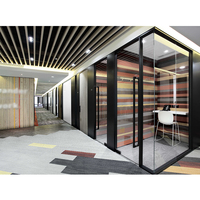 Customizable Office Partition Privacy Glass Louver Aluminum Frame Interior Design Available Various Sizes for Office Wall