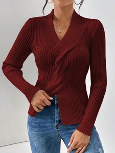 Cárdigan de Mujer con Cuello en V, Estilo Europeo, Color Sólido, Corte Entallado, Manga Larga, Detalle de Abertura en el Dobladillo, Fibra de Viscosa, Secado Rápido, para Todas las Temporadas - Product Image 6