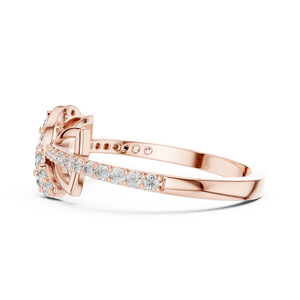 Anillo de Compromiso y Boda con Diamante Certificado IGI, Corte Radiante, Chapado en Oro Rosa y Rodio, con Nudo de Amor Infinito - Product Image 3