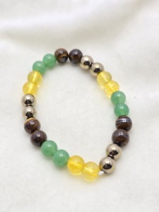 Hermosa Pulsera de Piedras Mixtas de Alta Calidad, Ecológica, con Diseño Tallado y Grabado, Hecha de Madera Petrificada Natural - Product Image 3