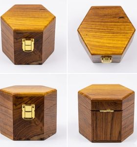 Caja Hexagonal de Madera Maciza Hecha a Mano con Acabado Pulido, Decoración de Mesa Estilo Antiguo - Product Image 5