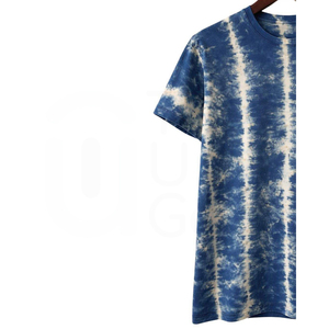 Camiseta de Manga Corta con Cuello Redondo y Estampado Tie-Dye para Hombre, Informal, Tejida, con Patrón de Arcoíris, Corte Regular, Transpirable, 100% Algodón - Product Image 2