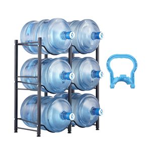Portabottiglie d'acqua a 3 livelli per carichi pesanti, a doppia fila, per 6 bottiglie da 5 galloni, per uso in cucina - Product Image 6
