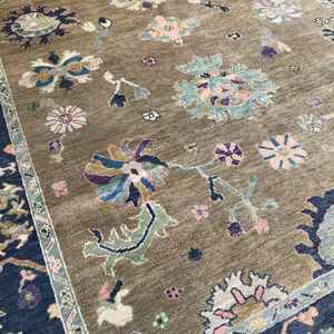 Tapis tissé à la main turc en laine/soie aux motifs floraux modernes, éco-responsable, antidérapant, résistant à la saleté, adapté aux animaux domestiques, 1 pièce - Product Image 3