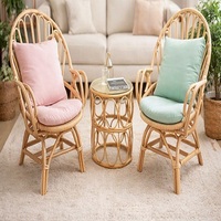 Ensemble de chaises de salle à manger en rotin écologique de style ferme moderne, table de style tropical, mobilier d'extérieur pour cour et patio, pieds coniques