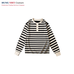 Vietnam T-shirt à manches longues personnalisé 160gsm pur coton tissu - Product Image 6