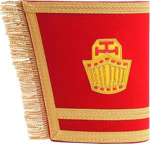 High Priest Royal Arch Chapter Cuff - <b>Red</b> Velvet With Gold Fringe Metal type Brass Gem type No gemstone - Product Image 1