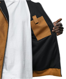 Hot Sale Street Wear <b>Canvas</b> <b>Jacket</b> for Unisex Customized Front Logo Breathable Turn Down Collar Winter Outdoor Coated - Product Image 4