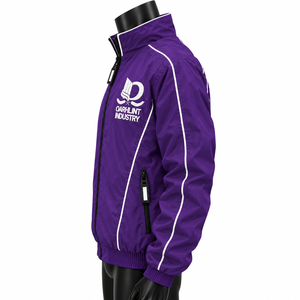 Veste coupe-vent pour homme OARHLINT INDUSTRY, couleur violette, col montant, fermeture éclair sur le devant, logo brodé, coupe-vent, décontractée, pour l'automne - Product Image 5