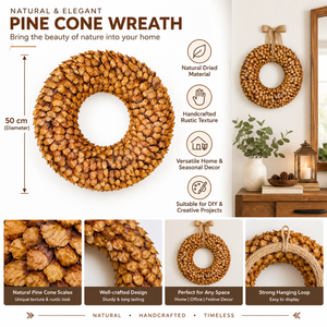 Guirlande de cônes de pin séchés naturels AQUA VRIKSHA, guirlande décorative rustique faite à la main pour la décoration de Noël, de la maison, du mur ou de la porte - Product Image 4