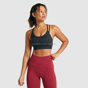 Solid Color Support Women's Adult Size Breathable Sports <b>Bra</b> with <b>Removable</b> <b>Pads</b> Front Logo for Gym Fitness Training - Product Image 4