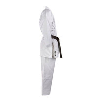 Tenue de Jiu-Jitsu pour adultes, blanche, 100 % coton, coupe classique, avec ceinture noire, unisexe, logo lavé sur le devant, kit d'arts martiaux extensible