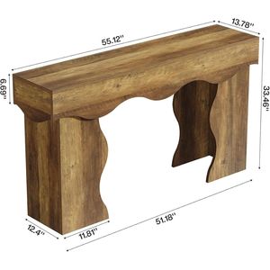 Consolle in Stile Rustico da 140 cm con Bordi Ondulati per Ingresso o Uso come Consolle - Product Image 5