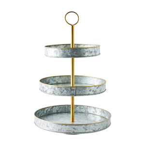 Élégant support à gâteau à 2 niveaux en métal argenté, plateau de présentation de desserts vintage en acier inoxydable poli pour mariages et fêtes - Product Image 4