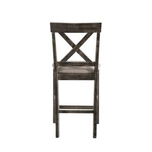 Set di 2 Sgabelli da Bar Alti con Seduta Imbottita in Lino, Colore Beige e Grigio Anticato, con Seduta Confortevole - Product Image 5