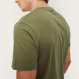 Camiseta de Manga Corta para Hombre, Color Verde Oliva, Cuello Redondo, con Estampado Digital Frontal, Corte Holgado, 100% Algodón Tejido, Secado Rápido, Informal - Product Image 1