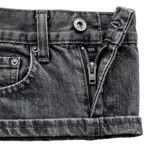 Jean droit noir pour homme, taille haute, en coton délavé, style décontracté mi-saison, fermeture boutonnée - Product Image 6