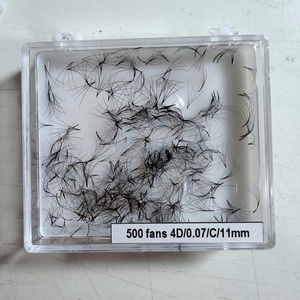 Pestañas postizas sintéticas LONG MI NHU Y, suaves y naturales, de 2D a 40D, 500-1000 unidades, sueltas, base puntiaguda de 0.03-0.20, rizadas preformadas, curvaturas B, C, CC, D, M, L, LB, LC, LD - Product Image 1