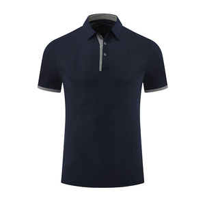 Men's Short Sleeve <b>Polo</b> Shirt With Contrast Trim Regular Fit Casual Style Pique Knitted Cotton Solid Color - Product Image 3