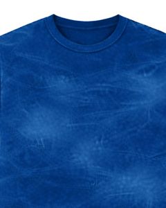 Camiseta Personalizada Azul Rey con Efecto Teñido para Hombre, Cuello Redondo, Manga Corta, Algodón, Estilo Casual Urbano, Lavado Vintage, OEM, Venta al por Mayor - Product Image 3