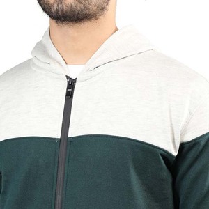Men's Color Blocking Tracksuit Full <b>Zip</b> <b>Hooded</b> Casual Regular Fit Polyester Cotton Autumn Wear With Side Pockets - Product Image 5
