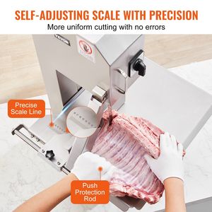 Segaossa Elettrica Commerciale 2200W in Acciaio Inossidabile, Macchina per Tagliare Ossa da Banco 47x53 cm, Affettatrice per Carne con Taglio da 0-18 cm - Product Image 4