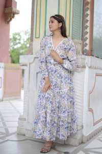 Robe courte indienne en coton imprimé floral fait à la main femme robe de soirée élégante robe personnalisée cadeau de mariée pour elle en solde - Product Image 6