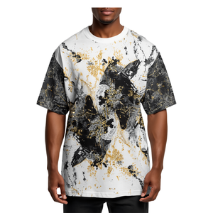 Camiseta de Hombre con Estampado de Mármol, Sublimación, Diseño Gráfico de Lujo, Estilo Oversize - Product Image 3