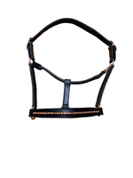 Harnais de cheval en cuir de buffle indien de haute qualité, rembourrage doux, cristaux de strass roses, style selle anglaise, couleur personnalisée