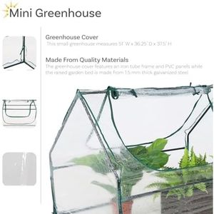 Serre miniature moderne en polycarbonate avec structure en bois 4FT X 3FT, 2 portes latérales zippées - Product Image 3