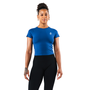 T-shirt court pour femme, manches courtes, coupe ajustée, tissu extensible, doux et léger, vêtements de sport décontractés pour tous les jours, vêtements de yoga et de gym - Product Image 1