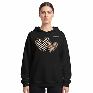 Custom Women's <b>Heart</b> Sublimation Hoodie Printed Pullover <b>Sweatshirt</b> Regular Size Casual Winter Hooded Clothing - Product Image 5