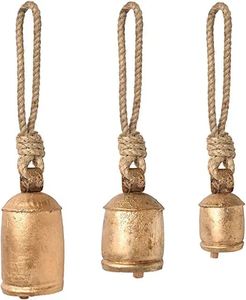ROSHAN HANDICRAFTS RH-P028 Ensemble de clochettes en métal doré moderne, taille et forme personnalisables, écologiques, faites à la main, décoration rustique pour arbre de Noël - Product Image 2