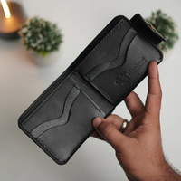 Dompet Lipat Pendek Kulit Chrome Tan Premium Vintage Kancing Tekan Buatan Tangan Desain Ramping Tahan Lama Garansi 5 Tahun Hitam Pria