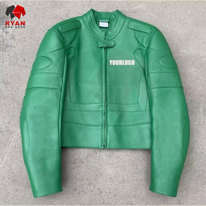 Veste en cuir de qualité supérieure pour homme, cuir véritable, couleur unie, logo personnalisé, taille plus, OEM ODM - Product Image 3