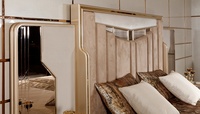 Ensemble de chambre à coucher en bois de teck massif, style italien moderne de luxe, capitonné et cannelé, sur mesure, pour lits California King/Queen