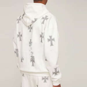 Ensemble de survêtement de luxe personnalisé avec logo en strass pour homme – Hoodie et pantalon de jogging Bling USA – Tenue personnalisée - Product Image 6