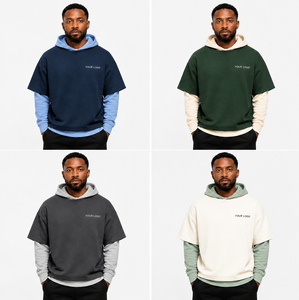 Sudadera con Capucha de Doble Capa para Hombre, Diseño Moderno, Logotipo Personalizado, Multicolor, Manga Larga/Corta, 2026 - Product Image 3