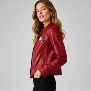 Chaqueta de Motocicleta de Cuero Premium para Mujer con Lona Transpirable, Diseño Elegante y Duradero para Ocasiones Modernas - Product Image 4
