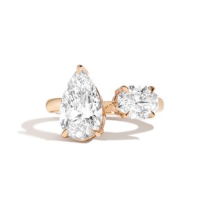 Anillo de Compromiso Ovalado Sin Rieles, Oro Sólido de 14K, Diamante Corte Pera, Certificado IGI, Regalo de Lujo para Aniversario, Boda o Fiesta - Product Image 1