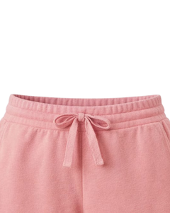 Shorts de sport décontractés pour femmes en molleton de coton rose personnalisés, taille élastique avec cordon de serrage, pour la gym et l'été – Fabricant et fournisseur OEM - Product Image 4